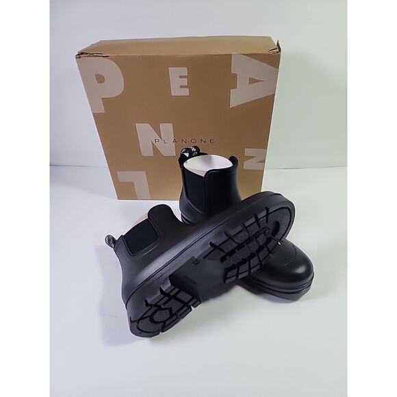 Rain Boots US Womens Size 6.5, Short, Black by PlanOne - Picture 3 of 7